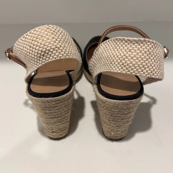 LOFT Black and Tan Espadrille Sandals. Size 8.5 - Picture 4 of 9